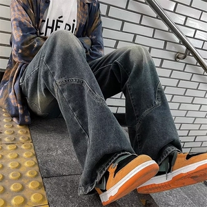 美式高街牛仔裤男韩版潮流帅2024冬季新款ins宽松长裤RK1177-P55图片