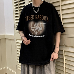 夏季宽松印花圆领T恤潮流休闲上衣A161-T9038-P25图片