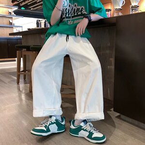 夏季美式宽松运动裤ins复古九分裤子男日系直筒休闲裤 K3334-P38图片