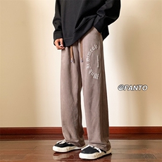 特批新款鹿皮绒发泡印花潮流宽松百搭休闲裤C006*P28控58，男装休闲裤，星座227-2