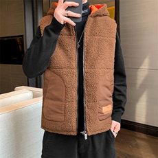 店主风2026新品冬季宽松羊羔毛马甲冬装加厚外套M2252-P76，女装短外套，星座717