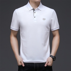 翻领百搭短袖2024年时尚商务上衣中年夏季宽松潮流T恤XY8853-P70，男装Polo衫，星座1105-3