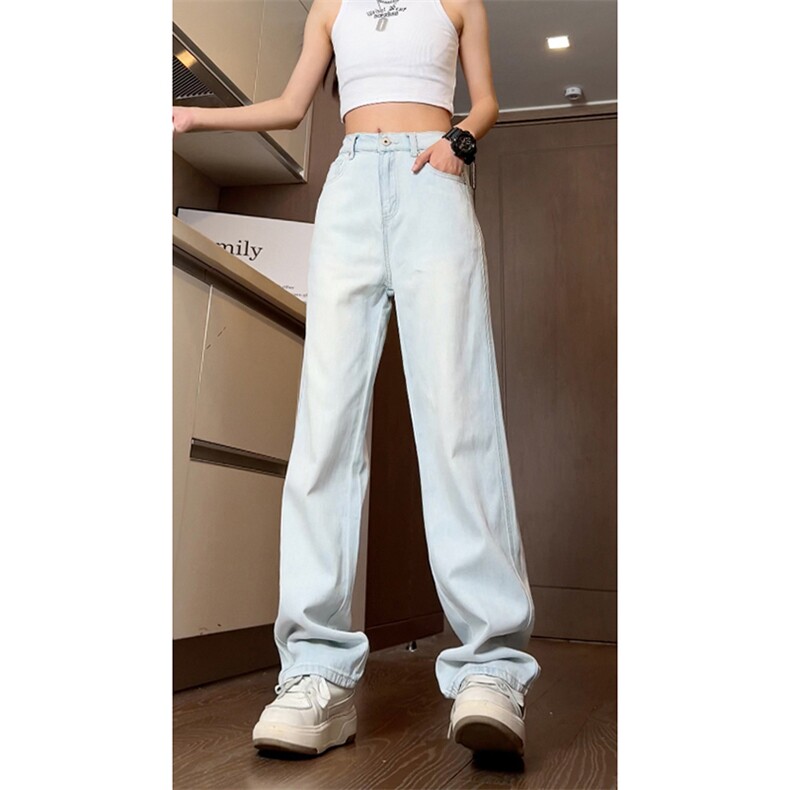 夏季浅色磨白莱赛尔冰丝薄款垂感直筒牛仔裤子N7338特批P45控68,男装牛仔裤,电商A247