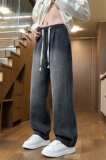 复古牛仔裤男春季2026新款美式风直筒长裤宽松水洗裤子J8058-P45，男装牛仔裤，星座509