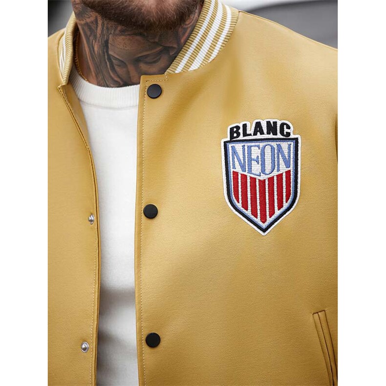 美式重工刺绣螺纹拼接飞行棒球服夹克（S-XL）402-2-JK061批110,男装夹克,星座402-2