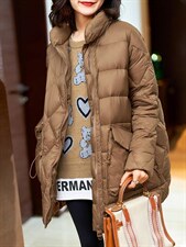 韩版休闲中长款羽绒服，女装羽绒服，那简