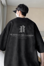 量大优可提供视频2024夏季麂皮绒短袖T恤D223A-LPT2421-P20，男装T恤，电商019-1