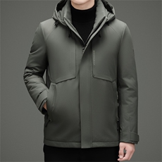 2025冬季新款男士脱帽内胆羽绒服50绒子白鸭绒加厚休闲羽绒外套，男装羽绒服，钱塘723