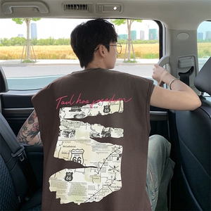 量大优 得物抖音高品质重磅230克美式印花无袖t恤背心WB520 特P18图片