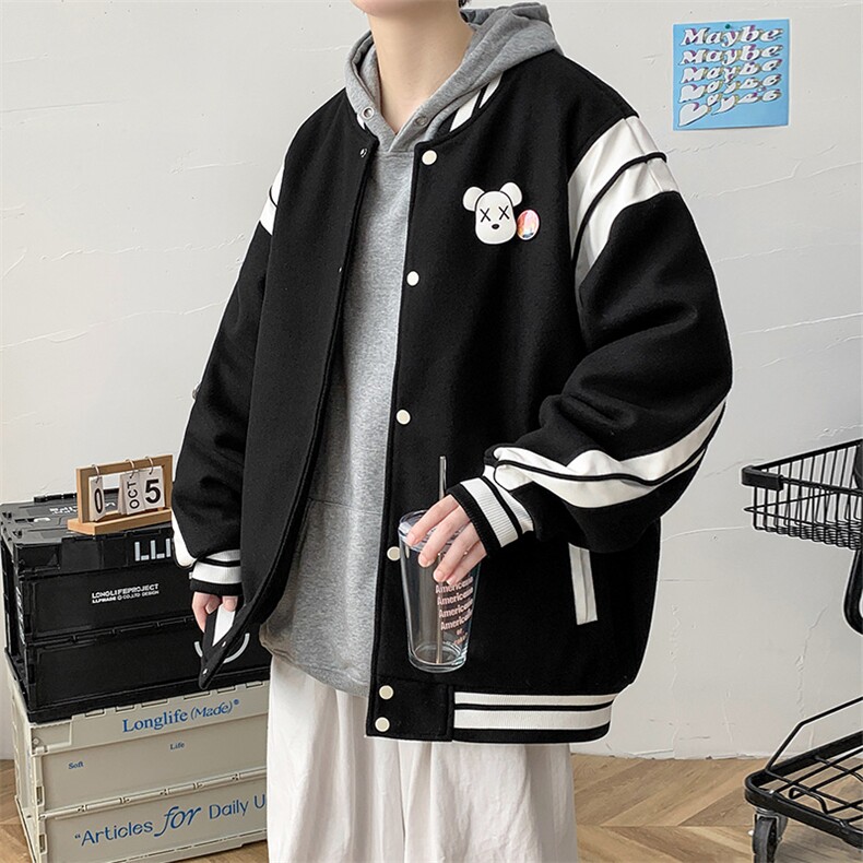 冬款加棉加厚棉服徽章饰品潮棒球服棉衣外套男士8125-P120控价158,男装棉衣,电商A441-1