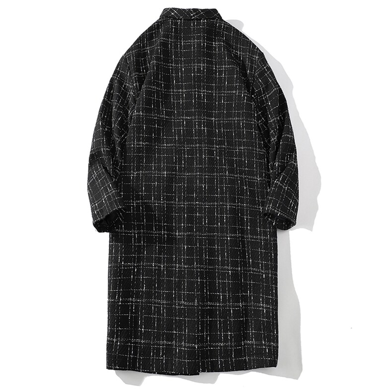 秋冬风衣男长款毛呢大衣男中长款小香风夹克外套F497-P125白底A,男装夹克,星座401