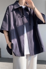 现货DSA059-CS10013-P45夏季新中式大码风唐装短袖衬衫男，男装衬衫，电商A059