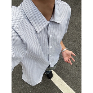 档口现货~长短袖夏季弯弧条纹衬衫短袖CT25109批40长袖C5109批45,米色长款a字裙搭配什么上衣秋季图片