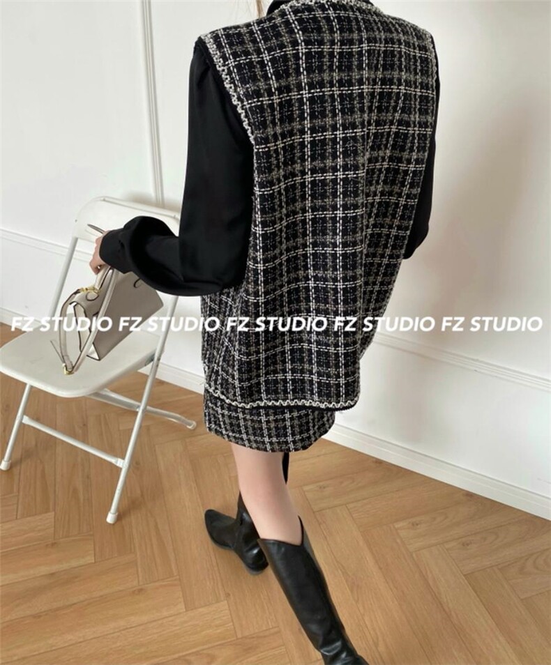 秋季新款，小香马甲套装，女装马甲，F/TU