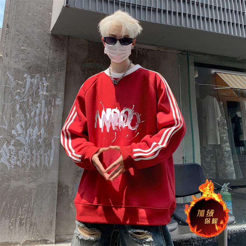 抖音得物高品质重磅全棉二开支持退换360克宽松织带圆领卫衣0512，男装卫衣，电商A486