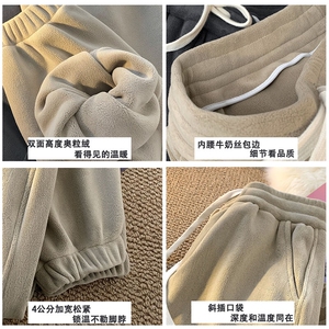星座212A-K297 特P48控88 M-5XL450克双面奥粒绒加绒束脚长裤图片