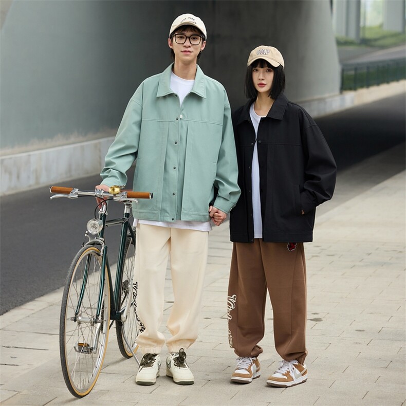 日系夹克翻领情侣单排扣秋季新款休闲外套潮牌美式JK3921P105,男装夹克,电商A400（原B301）