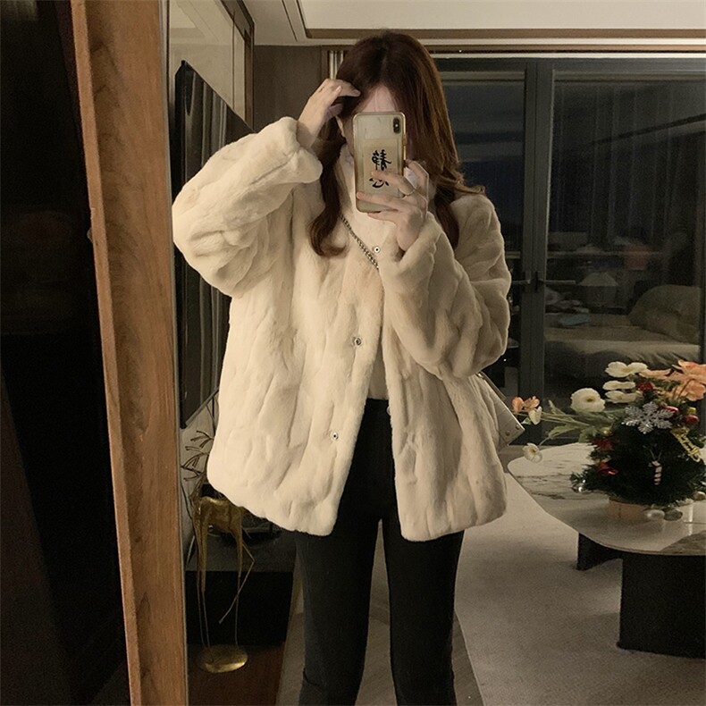 C898-P130新款韩版仿兔毛立领短款皮草大衣加厚气质毛毛外套,女装短外套,星座911-2(原星座613-2）