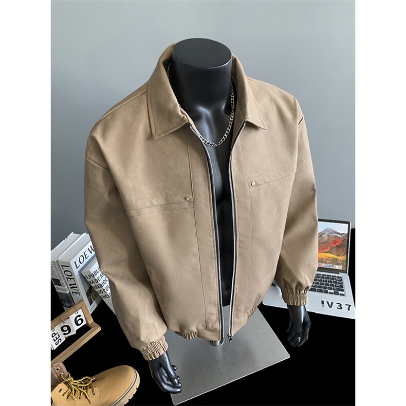 情侣机车皮衣休闲夹克男士外套潮流大码茄克A266-PY011-P65，男装皮衣，电商A266