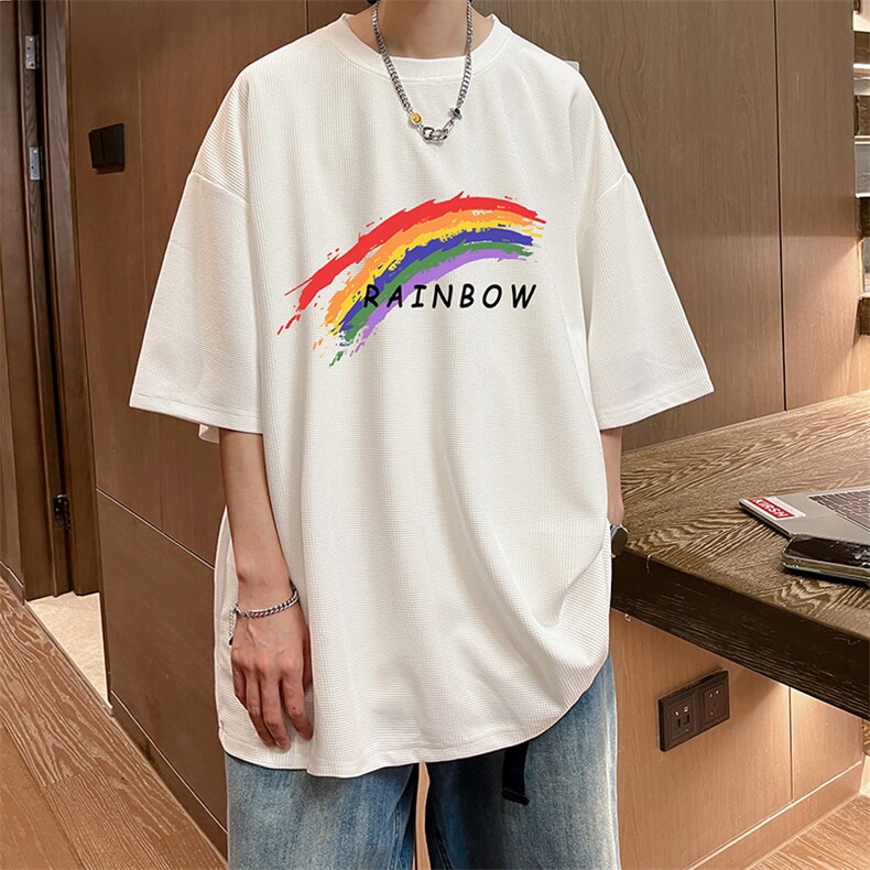 华夫格t恤男短袖男大码五分袖酒店风HT73064-P22,男装T恤,电商A040