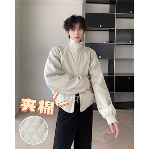 美式复古立领机车皮衣男冬潮牌宽松休闲短款夹棉加厚外套M8058-2图片