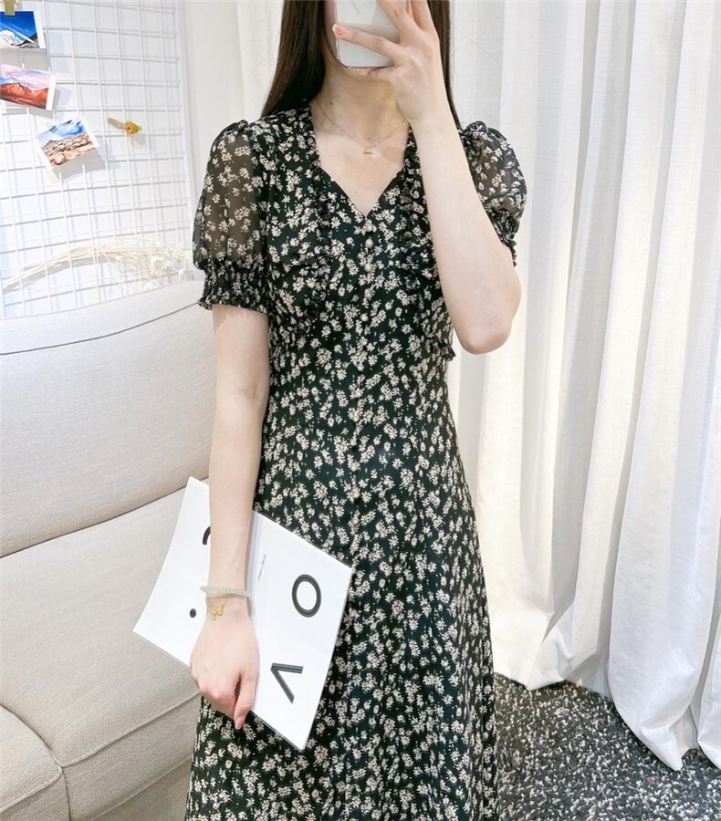 DINOBIENS【现货】夏季新款仙女气质小花连衣裙，女装连衣裙，迪诺比亚