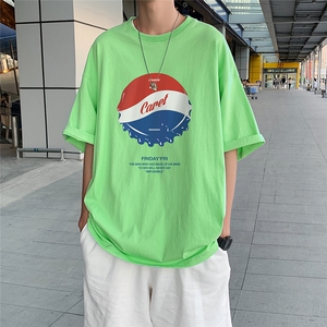 夏季潮流宽松潮流印花圆领T恤男新 T45 P25 控38图片