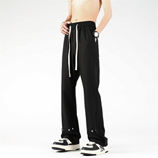 夏季冰丝西裤小众百搭微喇铆钉纽扣冰丝裤子K411-P50，男装西裤，电商A062