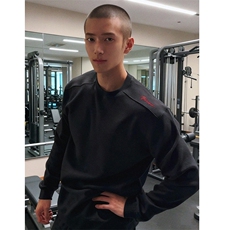 26春装硬挺boxy男女美式高街蜂窝华夫格刺绣圆领长袖卫衣打底衫，男装T恤，电商A486-1