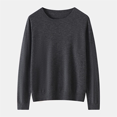 2025夏季新款圆领百搭显瘦长袖上衣打底衫，女装衬衫，星纬羊绒