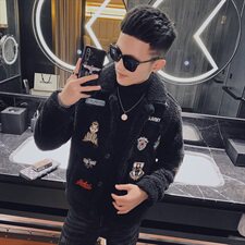 社会小伙冬季羊羔毛夹克毛呢休闲棉衣外套大货主推M902-P128控160，男装毛呢大衣，星座308A