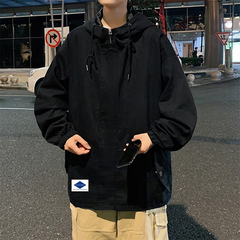JK41061-P85加棉款-P115纯棉连帽夹克男士大码工装夹克男外套男,男装夹克,电商A040