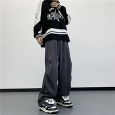 潮牌速干伞兵裤子男夏季高街vibe褶皱设计休闲长裤美式机能冲锋裤，男装休闲裤，星座813-2