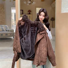 【新品】复古咖色时尚工装夹克派客服2C326-W326-P235-K348，女装派克服，2C326