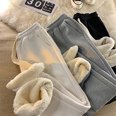 8XL-M羊羔绒卫裤男加肥加大码加厚加绒运动裤男胖子9029P55控68，男装休闲裤，电商D206-1