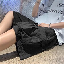 欧美飘带大口袋设计感短裤男女五分裤街头百搭工装裤DK2212P28，男装休闲裤，星座1116-2