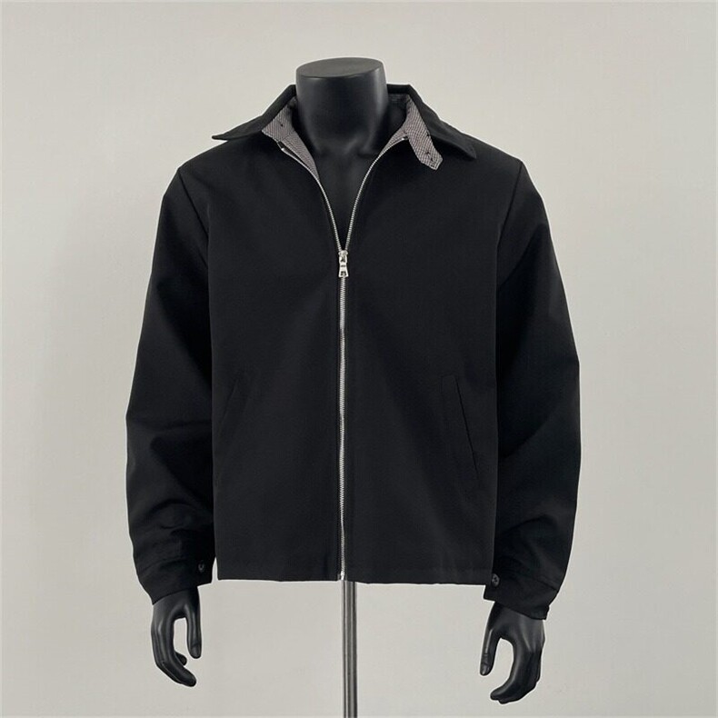 美式千鸟格立领夹克男帅炸街潮牌上衣cleanfit小众外套W6387-P72，男装夹克，星座412-2