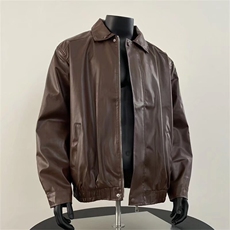 黑色pu皮衣外套痞帅cleanfit机车服夹克美式短款上衣Y1023P68网图，男装夹克，电商B245