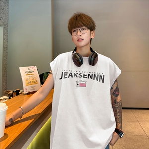 抖音得物高品质麂皮绒美式字母印花宽松背心bxjp299-特批19控38图片