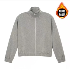 秋冬两件套加绒立领纯色休闲运动卫衣套装男外套阔腿裤TZ1707P96，男装休闲套装，星座1013-5
