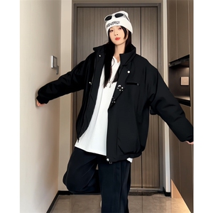 新中式棉衣外套男冬季加厚设计感金属扣立领棉服潮牌痞帅情侣上衣图片