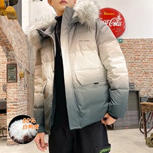 外套男士冬季2021新款潮流渐变羽绒服潮牌DS620T图片