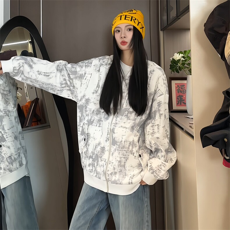 JK5063/P65秋装新款不起球不掉色卫衣男夹克棒球服宽松大码外套，女装卫衣/绒衫，电商A141