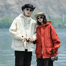 春秋款工装连帽外套户外登山服男女款百搭防风夹克JK8311-P72，男装夹克，电商B306