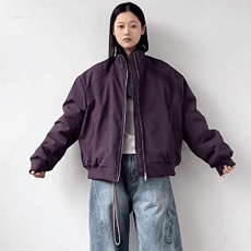 高品质春装新款老钱风美式高街解构立领棒球服飞行夹克潮休闲外套，男装夹克，电商A486