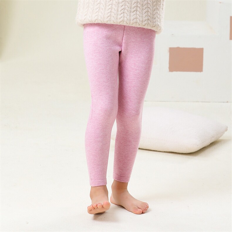 秋冬季半毛保暖贴身平面中厚款童裤打底裤男女，童装裤子，群鹿羊绒