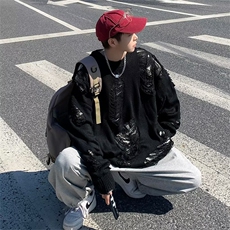 提花假两件圆领毛衣男秋冬潮牌高级感针织衫外套MY9122P60，男装针织衫/毛衣，星座1116-2
