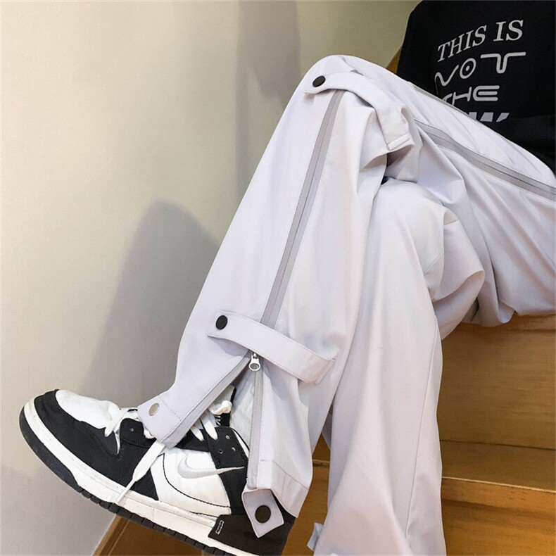 K8021/特P40春装港风户外机能防水冲锋裤男开叉拉链休闲裤,男装休闲裤,电商A141