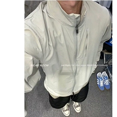 黑色立领教练夹克男短款运动外套简约文艺ins原宿新款流行潮流，男装夹克，星座506A