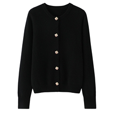 时尚百搭山羊绒圆领开衫显瘦修身羊绒衫，女装羊绒衫，东业羊绒